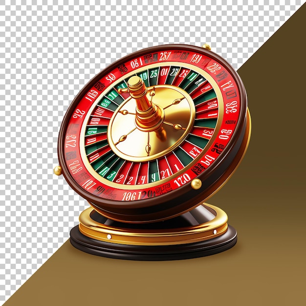 PSD casino wheel 3d icon gold color