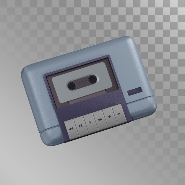 PSD cassette music player  3d illustration