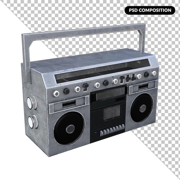 PSD cassette player isolated 3d