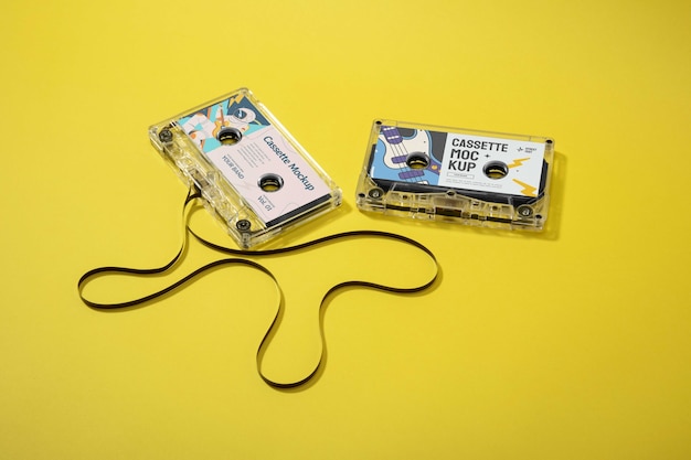 PSD cassette tape mockup design