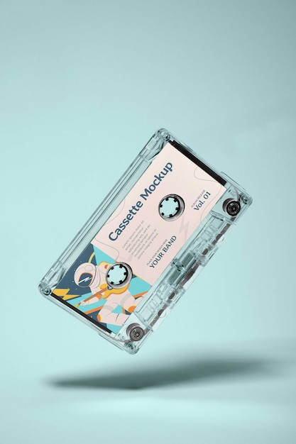 PSD cassette tape mockup design