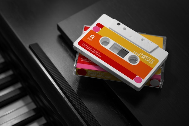 PSD cassette tape mockup design