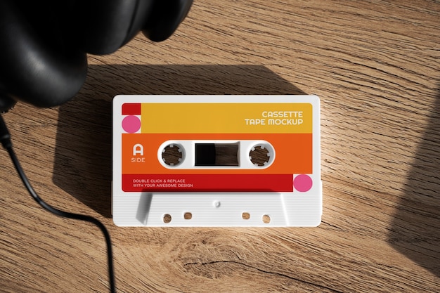 PSD cassette tape mockup design