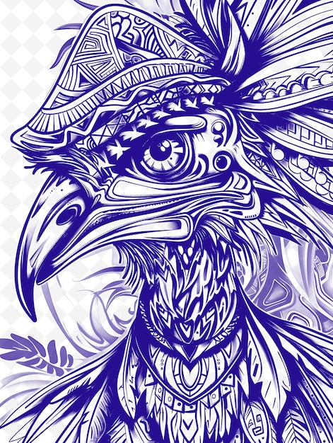 Cassowary with a warrior helmet and a fierce expression post animals sketch art vector collections