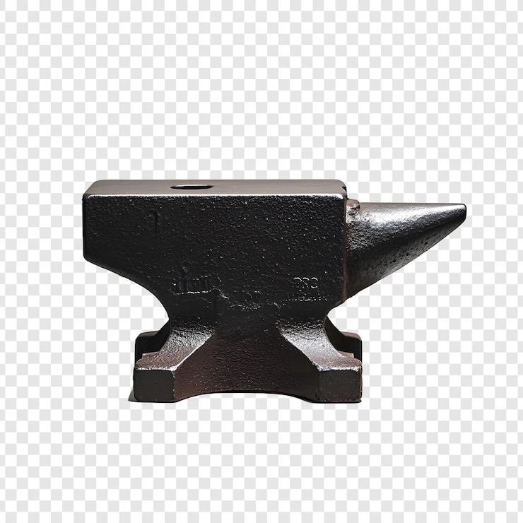 PSD cast iron anvil isolated on transparent background