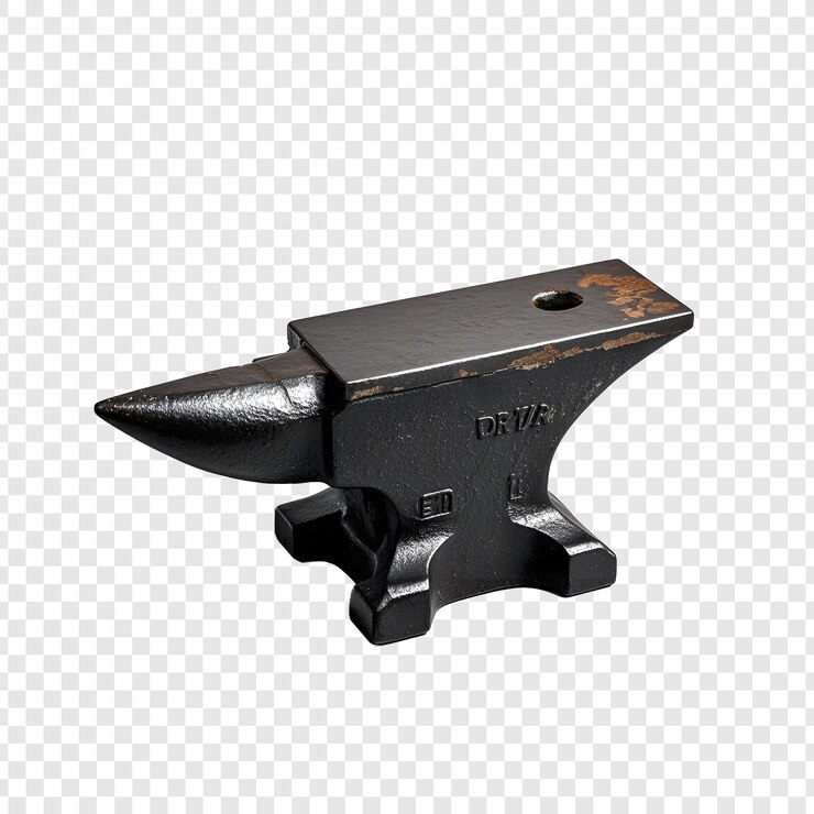PSD cast iron anvil isolated on transparent background