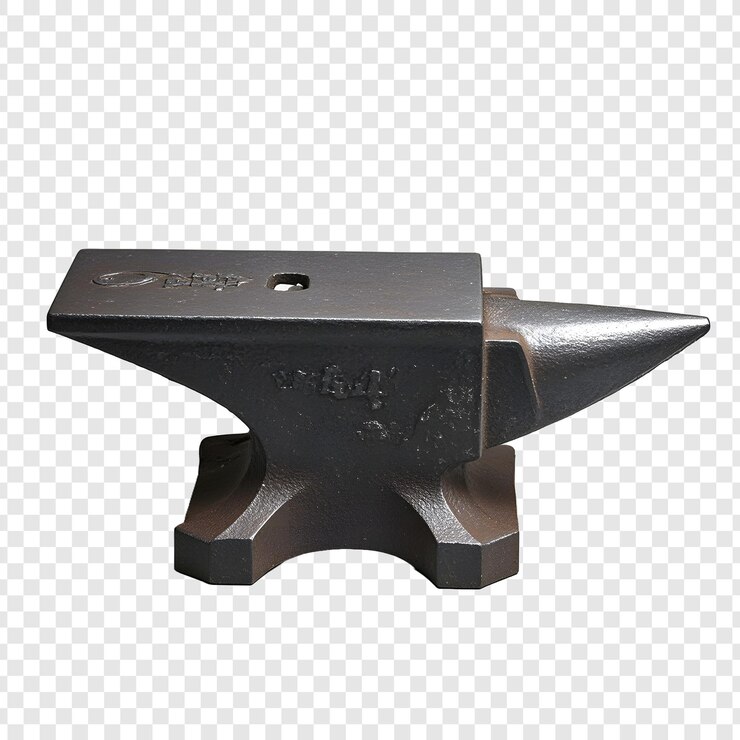 PSD cast iron anvil isolated on transparent background