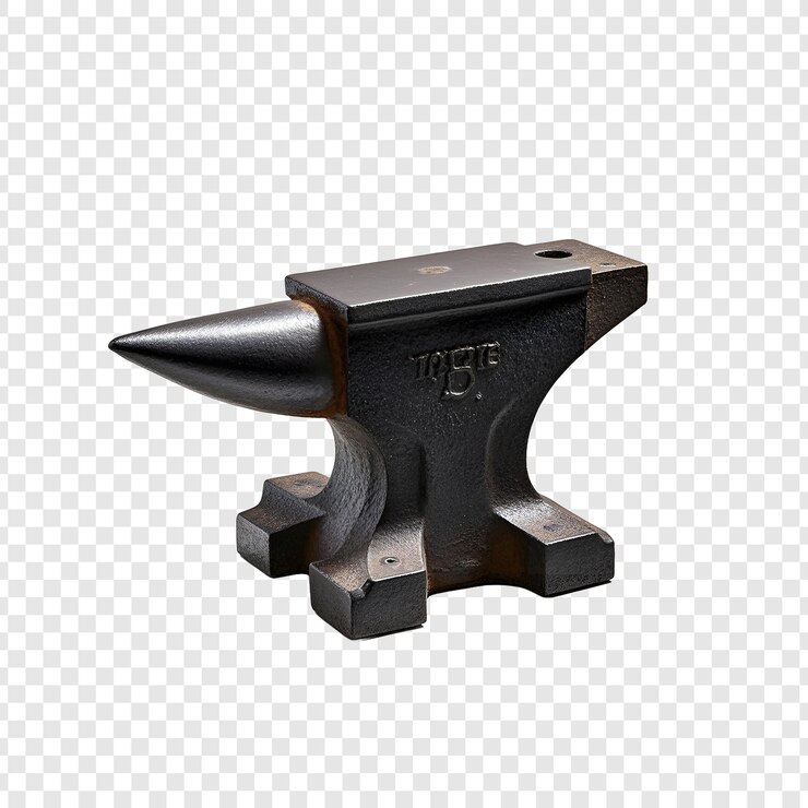 PSD cast iron anvil isolated on transparent background