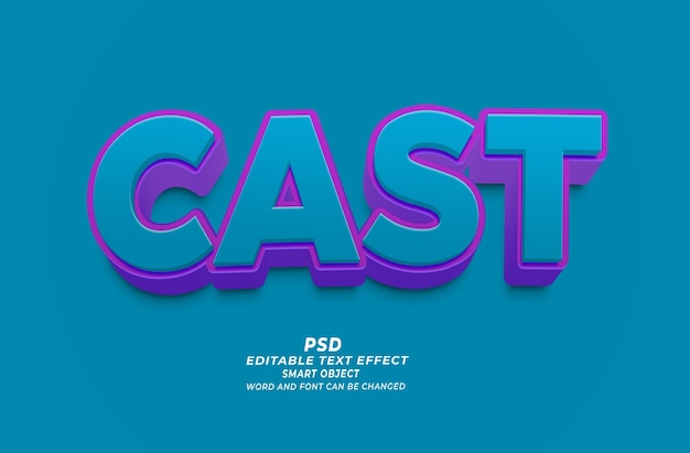 Cast PSD 3d Editable Text Effect