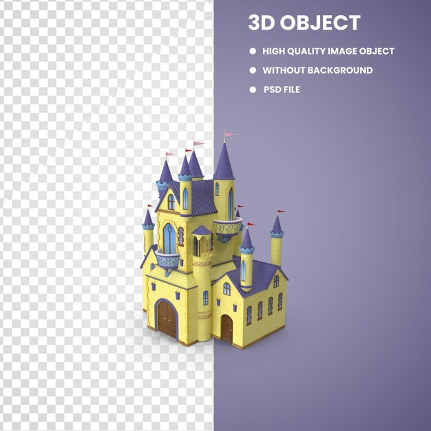 PSD castle 3d render