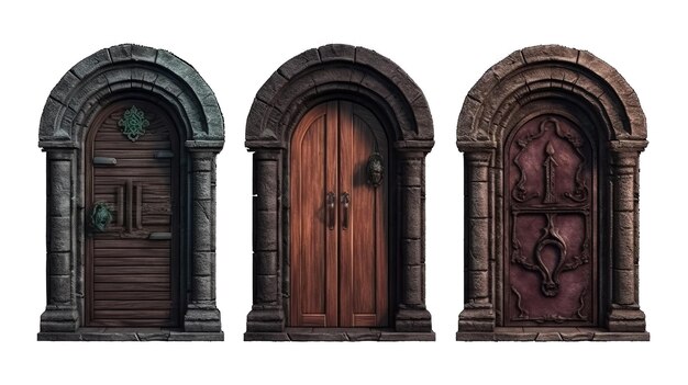 Castle doors isolated