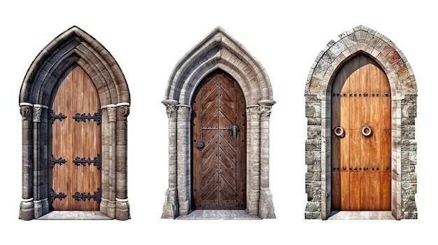 PSD castle doors isolated