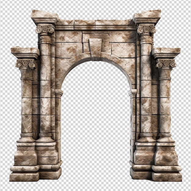 PSD castle gate isolated on transparent background