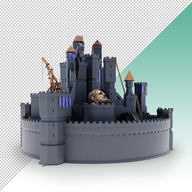 PSD castle isolated