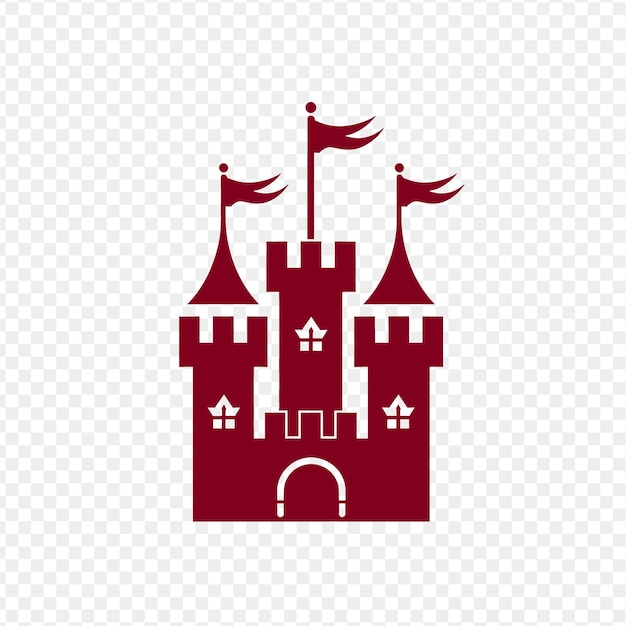 PSD a castle with a red top and the word castle on it