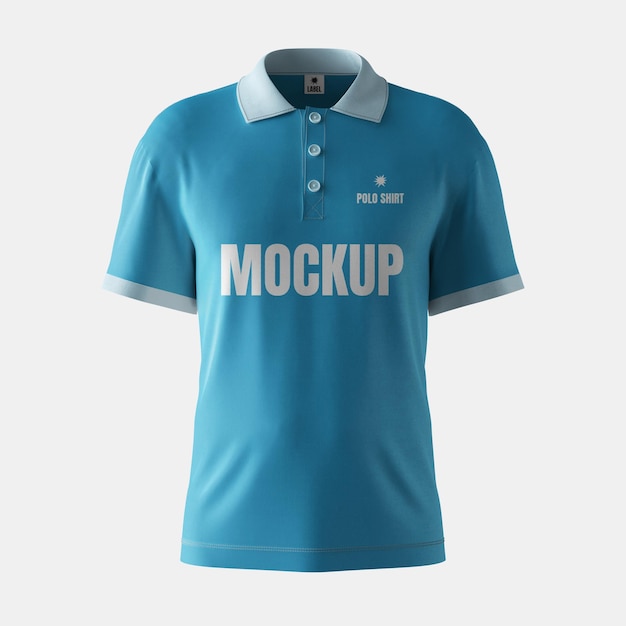 casual brand male polo jersey shirt clothes editable mockup front view