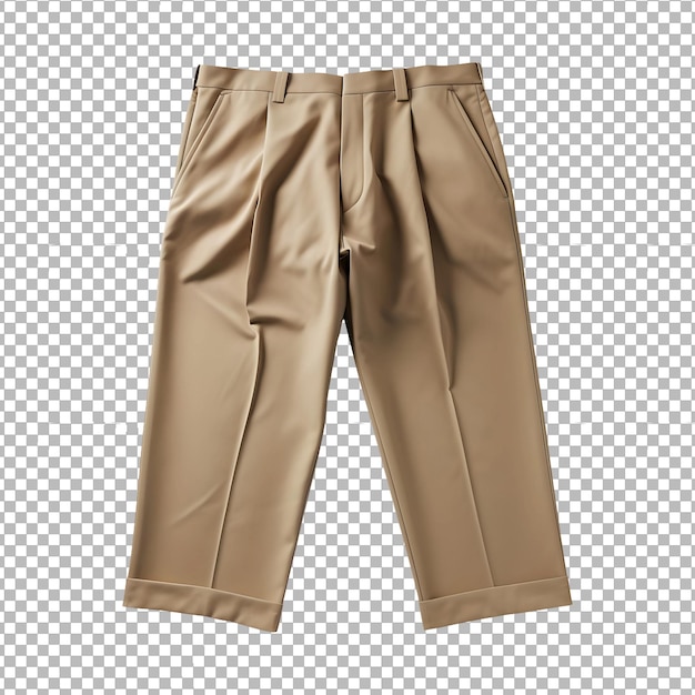 PSD pantaloni casuali marroni png tagliato isolato su sfondo trasparente.