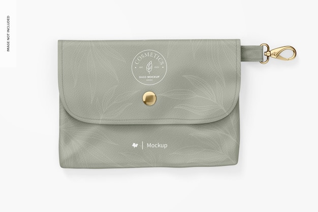 Borsa cosmetica casual mockup vista dall'alto