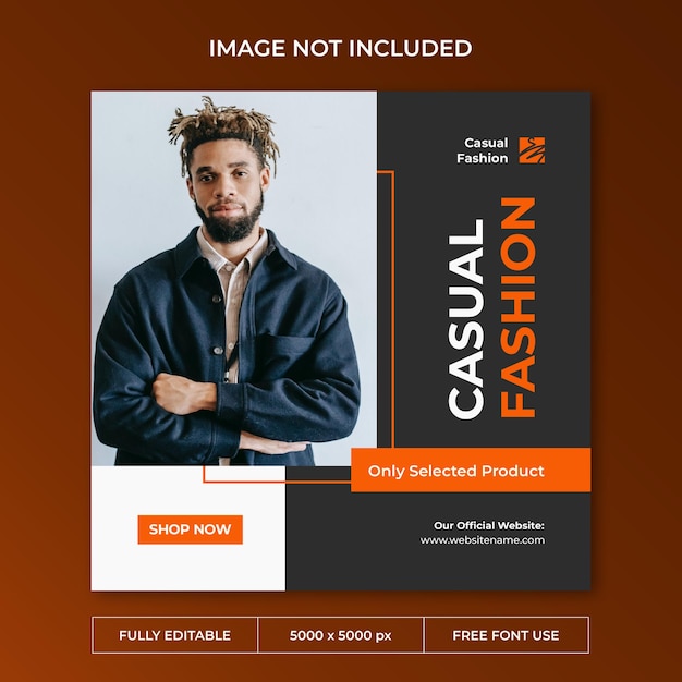 Casual fashion instagram post psd template