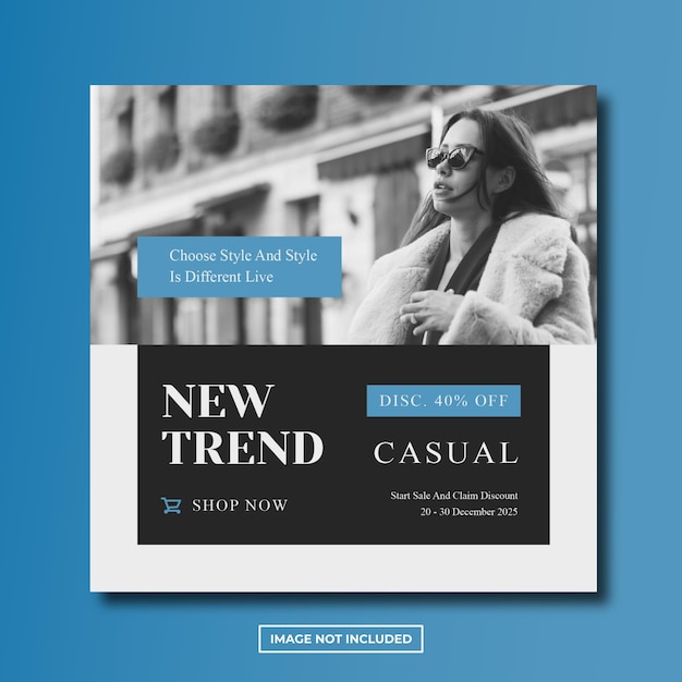 Modello di social media post instagram di moda casual