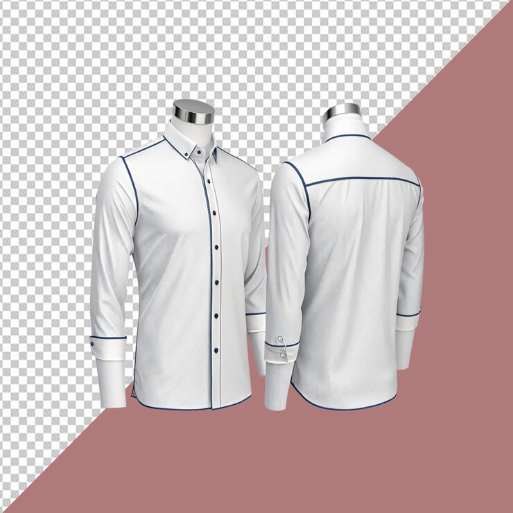 PSD casualorbusinessbuttonupshirtmockuptransparent background