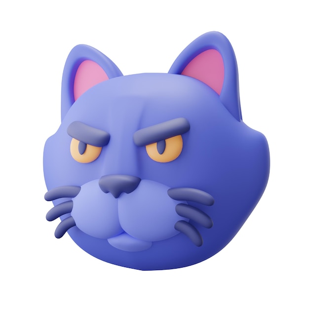 Icona del gatto 3d per halloween
