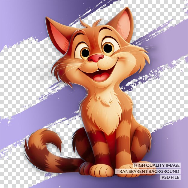 Cat 3d png clipart sfondo trasparente isolato