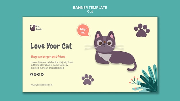 PSD cat adoption banner template