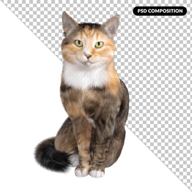 Animale gatto isolato 3d