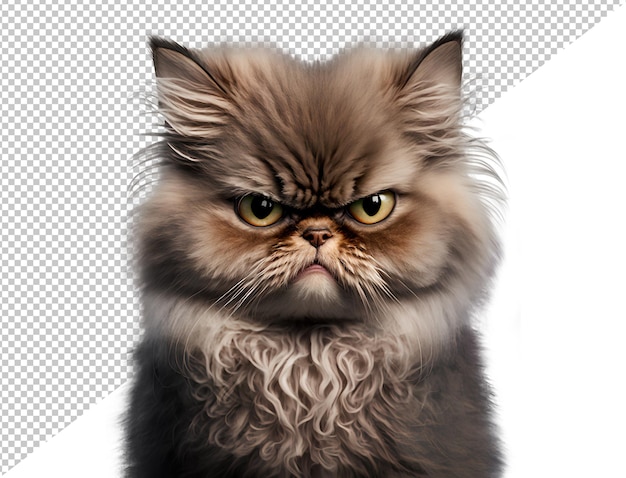 PSD Кошка - грустная иллюстрация на прозрачном фоне