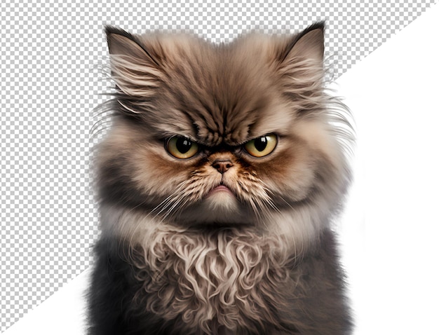 PSD cat being grumpy illustration on transparent background