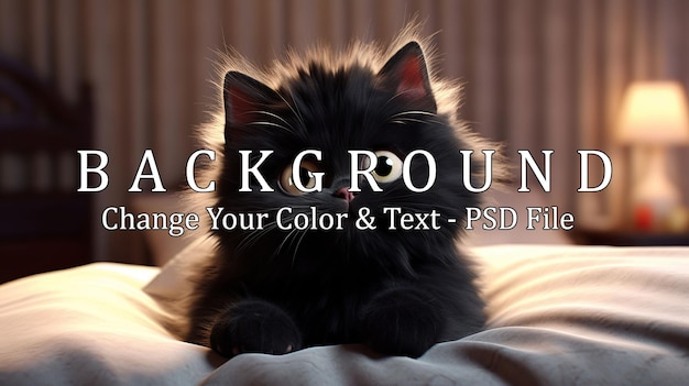 PSD cat black generative ai