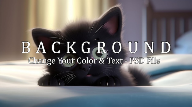 PSD cat black generative ai