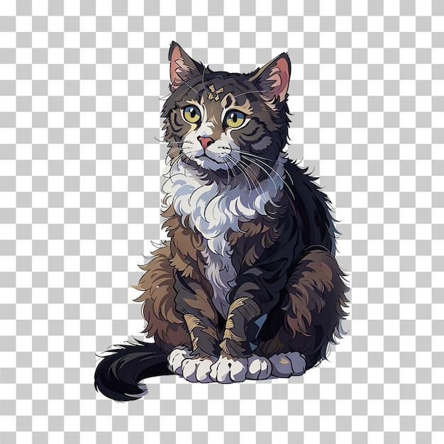 PSD cat cartoon illustration