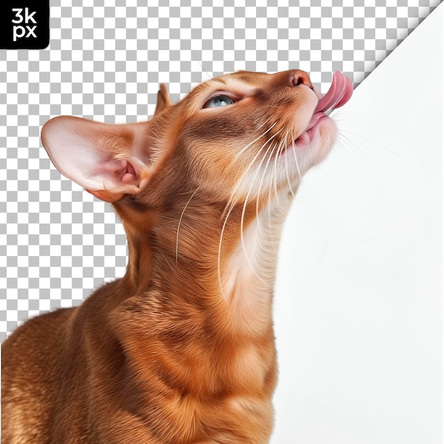 PSD a cat drinking from a water bottle in front of a transparent background