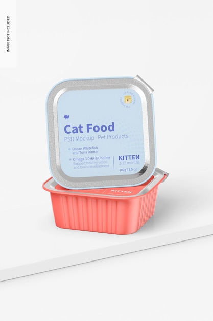 Cat food mockup on surface