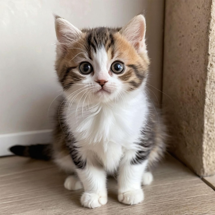PSD 네온 조명으로 회색 벽에 있는 고양이