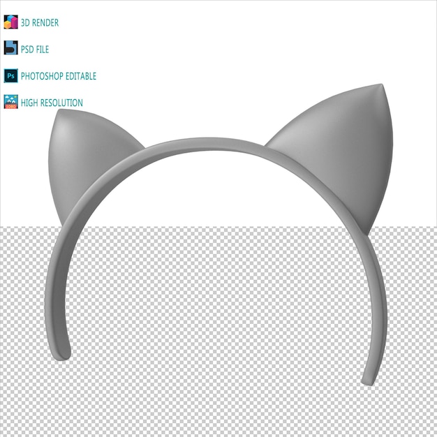 PSD cat headband 3d modeling psd file