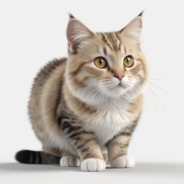 Cat psd on a white background