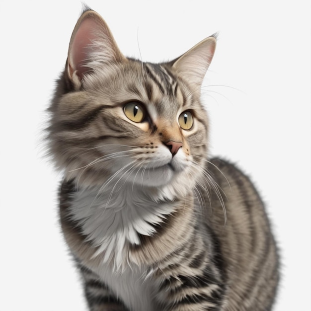 Cat psd on a white background