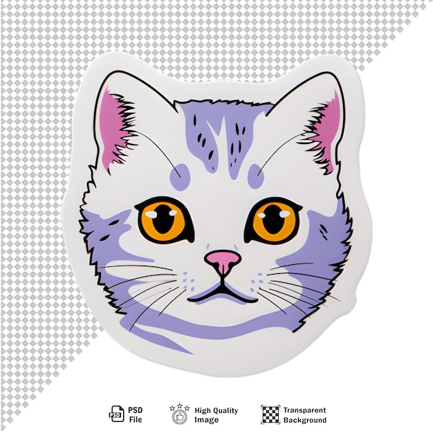 PSD cat round sticker on transparent background