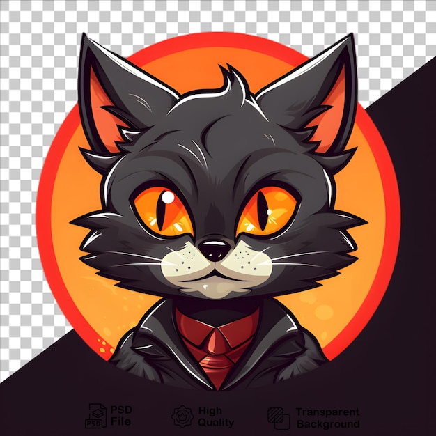 PSD cat sticker on transparent background png file