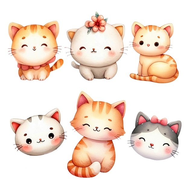 PSD cat watercolor cliparts