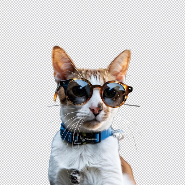 PSD a cat wearing goggles and a cat wearing goggles