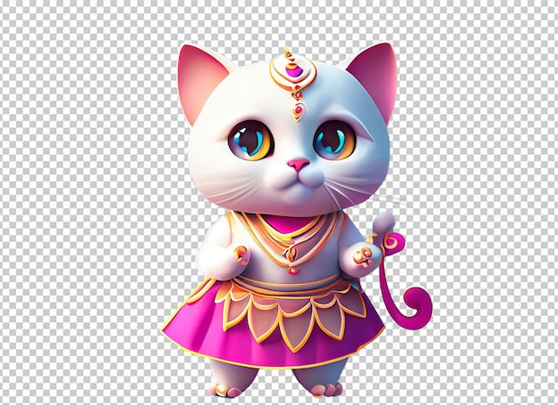 PSD cat wearing indian dress