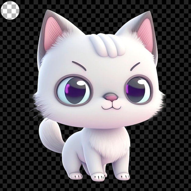 Кошка с карими глазами и белой мордой — это картина с изображением кошки с карими глазами и черным носом на прозрачном фоне.