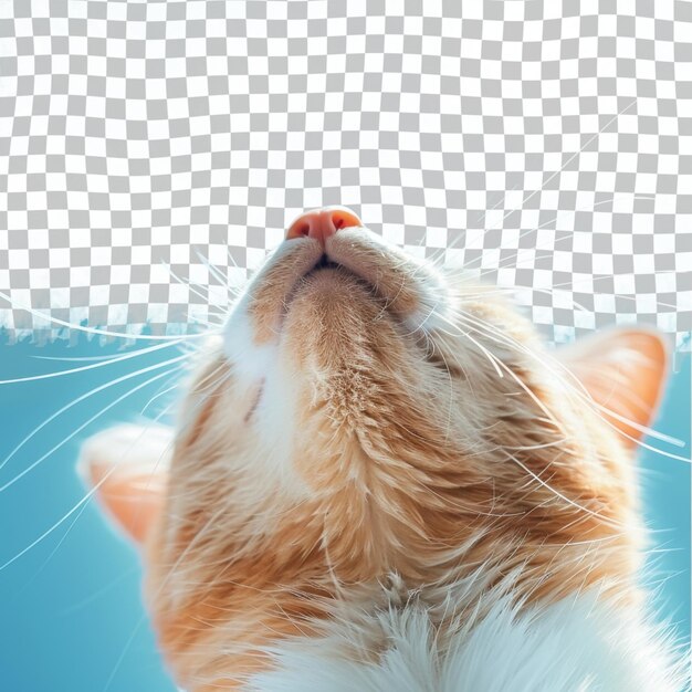 PSD a cat with a red nose and a white and black checkered pattern