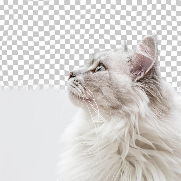 PSD a cat with a white fur that says  a  on it