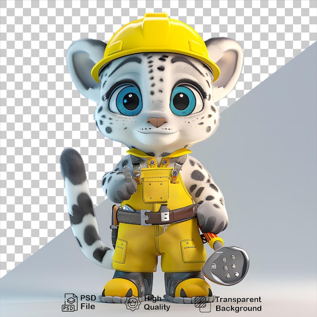 A cat with a yellow helmet on it and a yellow hard hat on it