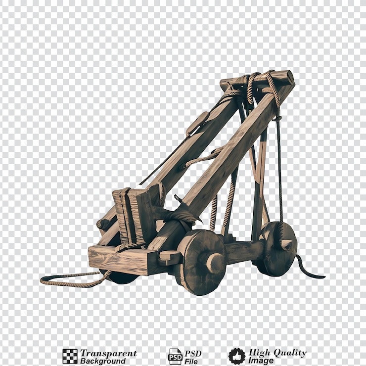 PSD catapult isolated on transparent background